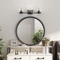 thumbnail image 6 of Aiwen Black Clear Glass Bathroom Vanity Light 3-Light Farmhouse Cylinder Light Fixture over Mirror, 6 of 10