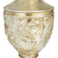 thumbnail image 4 of DecMode 14" Fleur De Lis Carved Gold Polystone Vase, 4 of 9