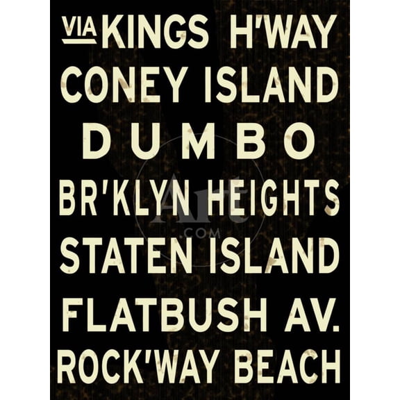Brooklyn Sign, Unframed Art Print Wall Art Sold by ArtCom