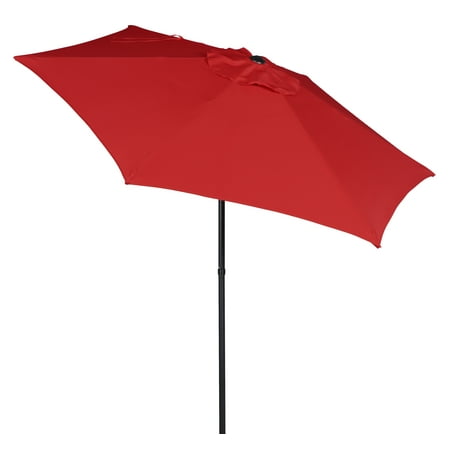 MS Outdoor 7.5ft Red Round Outdoor Market Patio Umbrella with Push-up Function