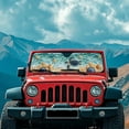 thumbnail image 3 of Uorisanigo Windshield Sun Shade Beach Turtle Shells Sunshade Compatible with Jeep Wrangler Rubicon Sahara TJ JK JKU 2 Door & 4 Door, Foldable Windshield Sunshade Sun Visor Blocks UV Rays, 3 of 7