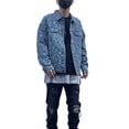 thumbnail image 1 of Chaqueta de mezclilla estilo hip hop, con estampado de flores de anacardo retro, 1 of 1