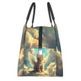 thumbnail image 7 of Lafuoo Sunshine Cloud Cute Cat Pattern Portable Aluminum Film Insulated Refrigerated Lunch Bag, Zippered Cooler Bag/Hot Bag for Food and Beverag-One Size, 7 of 7