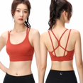 thumbnail image 2 of Sngxgn Sports Bra for Women Padded Strappy Sports Bras Medium Support Yoga Bra(Coffee,XL), 2 of 4