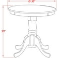 thumbnail image 3 of East West Furniture EMT-BMK-TP Eden Dining Table - a Round Wooden Table Top with Pedestal Base, 30x30 Inch, Buttermilk & Cherry, 3 of 8