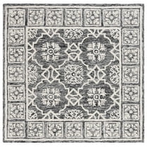 SAFAVIEH Metro Donella Medallion Area Rug, Black/Ivory, 6' x 6' Square