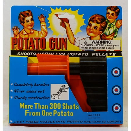 Classic POTATO GUN Shoots Harmless Potato Pellets (just press into potato and it's