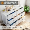 thumbnail image 5 of Aoile 6 Drawer Dresser, Modern Chest of Drawers with Round Handle, Wooden Storage Cabinet with Sturdy Leg, Dresser Cabinet Organizer for Bedroom, Living Room, Entryway, White, 5 of 10