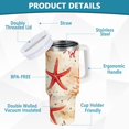 thumbnail image 2 of Yayeee 30oz Double-Wall Insulated Stainless Steel Tumbler with Handle Bottle, Orange Starfish, 2 of 8