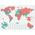 thumbnail image 5 of Luckies Scratch Map | Scratch Off World Map Poster | A3 Coral, 5 of 7