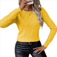 thumbnail image 2 of Suéteres de Cuello Redondo, Larga, Ligeros, Holgados y de Punto para Mujer, Estilo Informal, A , para Otoño Amarillo L, 2 of 8