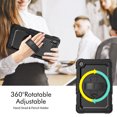 thumbnail image 2 of Case for Lenovo Tab M10 Plus 3rd Gen 10.6 Inch 2022 with Screen Protector, 360 Degree Rotating Kickstand Hand Strap Heavy Duty Shockproof Cover with Shoulder Strap, Black, 2 of 7