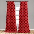 thumbnail image 5 of Ambesonne Polka Dots Curtains, Pop Art Oval Shapes Form, Pair of 28"x63", Scarlet, 5 of 5