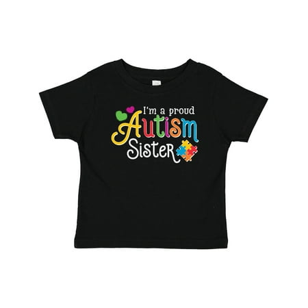 

Inktastic Proud Autism Sister with Puzzle Pieces and Hearts Gift Baby Boy or Baby Girl T-Shirt