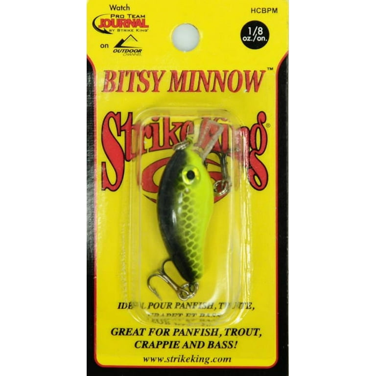  Customer reviews: Strike King (HCBPM-513) Bitsy Pond Minnow  Crankbait Fishing Lure, 513 - Firetiger, 3/32 oz, Irresistible to Fish