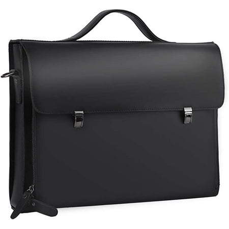 Leather Briefcase for Men 14 Inch Laptop Bag Genuine Leather Shoulder ...
