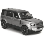 2022 Land Rover Defender 110 Dark Silver Metallic with Black Top and Sunroof 1/24 Diecast Model Car by Bburago
