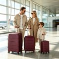 thumbnail image 4 of Travelhouse 3-Piece Hardside Luggage Set - Lightweight Spinner Suitcase with TSA Lock,Wine Red, 4 of 12