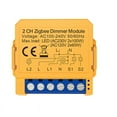 thumbnail image 1 of Tuya Zigbee Smart Dimmers Switch Module 2CH Control LED Lights Dimmable Switch Stepless Dimming+Voice Control,1 x Dimmer Switch,Yellow, 1 of 8