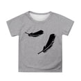 thumbnail image 1 of Girls Summer Tops Cute Printed Round Neck Tees Stretchy Breathable Comfortable For Outdoor Activities Age 3-13, 1 of 4