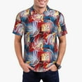 thumbnail image 2 of Balery Hawaiian Style Printed Men’s Short Sleeve Polo Shirt, Midweight Men's Shirt,Golf Polo shirts -Medium, 2 of 8