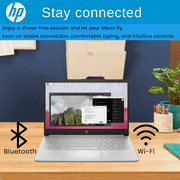 HP 14 Laptop, 14 HD Display, Intel Quad-Core Processor, 8GB RAM, 128GB Storage, SD Card Reader, Microsoft 365, Webcam, Wi-Fi, W11H, Silver