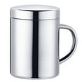 thumbnail image 1 of Taza de café de acero inoxidable con tapa y asa, tazas de café de viaje para acampar de doble pared resistentes e inastillables, 1 of 6