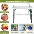 thumbnail image 5 of Avocahom Mesa plegable para limpieza de peces, fregadero portátil para acampar con grifo, manguera de drenaje y rociador, estación de filete al aire libre, rejilla para cuchillos, ranura para picnic,, 5 of 5