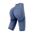 thumbnail image 4 of High Waist Capri Yoga Pants Lifting No Front Seam Workout Gym Pants for Women Tummy Control Running Leggings(Blue,L), 4 of 4