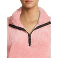 thumbnail image 4 of No Boundaries Juniors' Plush Mock Neck Half-Zip Pullover, 4 of 5