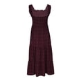 thumbnail image 4 of Birdeem Womens Sleeveless Extra Long Solid Shoulder Strap Dot Tank Top A-Line Hem Layered Dress, 4 of 10
