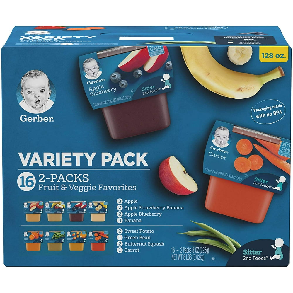 (16 Twin Packs) Gerber 2nd Foods Fruit & Veggie Favorites Baby Food