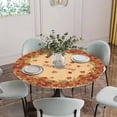 thumbnail image 5 of Fall Round Tablecloth for 45-54 Inch Tables,Fitted Table Cover with Elastic Edge,Thanksgiving Pumpkins Autumn Harvest Maple Leaf Waterproof Outdoor Table Cloth Protector for Patio Garden Dinner, 5 of 9