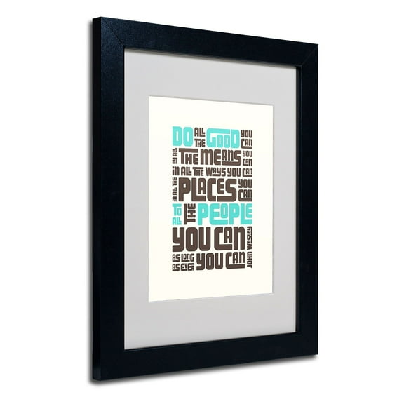 Trademark Fine Art "Do Good IV" Canvas Art by Megan Romo, Black Frame