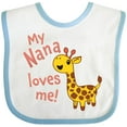 thumbnail image 3 of Inktastic My Nana Loves Me- Cute Giraffe Boys or Girls Baby Bib, 3 of 4