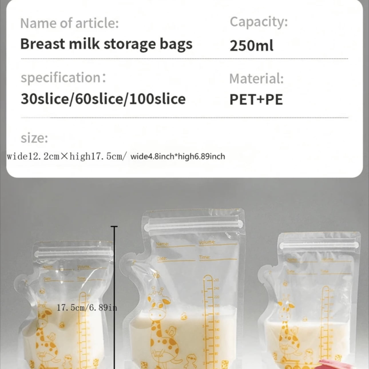 Worldofkikka Breastmilk Storage Bag 30 pcs 8oz