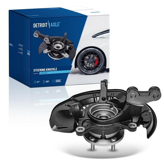 Detroit Axle - AWD Front Left Steering Knuckle for 2008-2013 Toyota Highlander [3.5L], Driver Side Steering Knuckle & Wheel Hub Bearing Assembly 2008 2009 2010 2011 2012 2013 Replacement