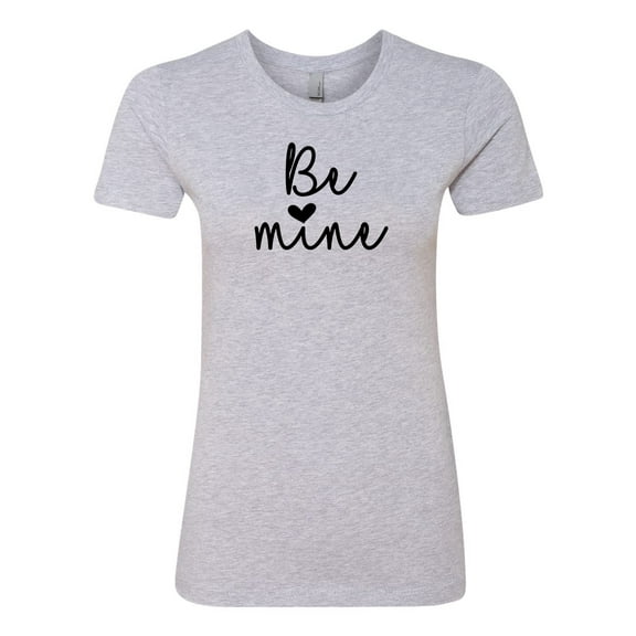 Valentine's Day Be Mine Ladies Short Sleeve T-shirt-Heather Grey-medium