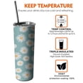 thumbnail image 6 of 20oz Teal Daisy Flower Golden Centers Pattern Skinny Tumblers Stainless Steel Tumbler with Lid and Straw,Vacuum Insulated Double Wall Travel Tumbler Cups with Cleaning Brush for Coffee,Tea, 6 of 6