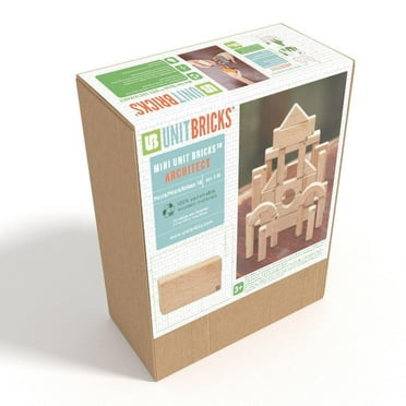 UNIT BRICKS 58 pcs Mini Unit Bricks Wooden Building Set for age 3 