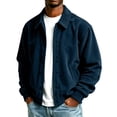 thumbnail image 2 of Men Lapel Collar Corduroy Button Jacket Long Sleeve Vintage Cargo Outer Coat with Pocket, 2 of 7