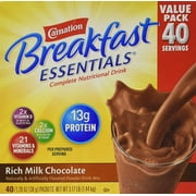 Angle View: Carnation Breakfast Essentials 40-1.26oz Packets - Rich Milk Chocolate