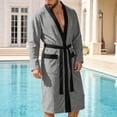 thumbnail image 6 of Mifsaly Mens Bathrobes Lightweight Knit Bathrobe Comfortable Soft Wrap Spa Robe with Belt and Pockets for Hotel Shower and Weekend Relaxing Gray,L, 6 of 9