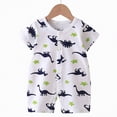 thumbnail image 2 of kpoplk Newborn Baby Boy Girl Romper Short Sleeve Summer Embroidery Cotton Jumpsuit Soft Skin-Friendly Infant Onesie 6-24 Months Size 18-24 Months,Green, 2 of 4