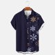 thumbnail image 2 of Mens Manga Corta Botón Abajo Camisas, Cuello de Vuelta Navidad Impresa Blusa, Top de Moda Casual, 2 of 3