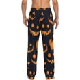 thumbnail image 2 of Pumpkin Devil Face on Halloween Night Pajama Pants For Men, Men's Separate Bottoms, Lounge Pants Sleep Pants, 2 of 7