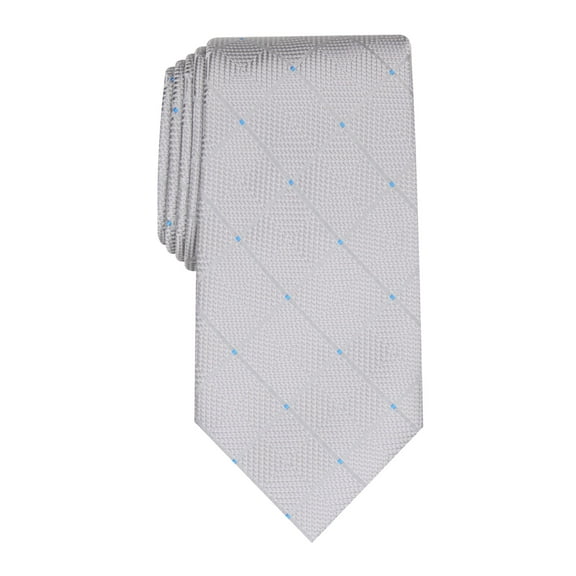 PERRY ELLIS Mens Silver Geometric Slim Neck Tie