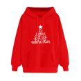 thumbnail image 5 of Odeerbi Christmas Hoodied Sweatshirt For Women Print Long Sleeve Pocket 2025 Casual Pullover Shirt Blouse Red, 5 of 5