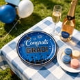 thumbnail image 4 of QuanTara Graduation Party Supplies – Cap-Themed Paper Plates & Tablecloth Set, Disposable Blue Graduation Decorations for Celebrations, 4 of 6