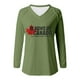 thumbnail image 3 of MHFRRA Camiseta de Manga Larga con Cuello En V y Estampado de La Bandera de Canadá para Mujer Verde, 3 of 3